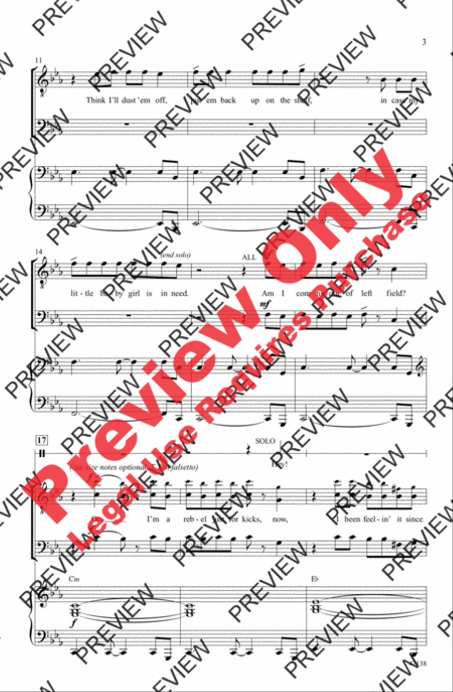 Feel It Still Men's Choir scores gallery preview page 3