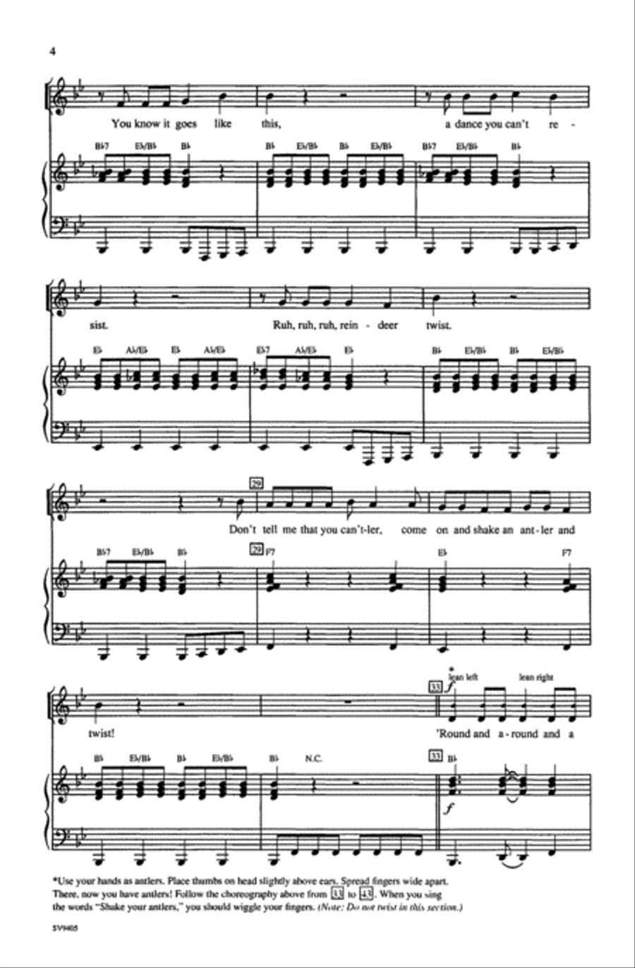 The Reindeer Twist Choir scores gallery preview page 3