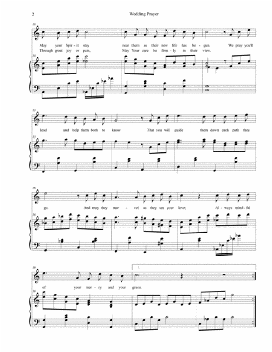 Wedding Prayer High Voice scores gallery preview page 4