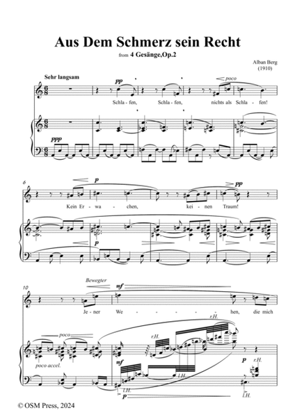 Alban Berg-Aus Dem Schmerz sein Recht(1910),in a minor,Op.2 No.1 image number null