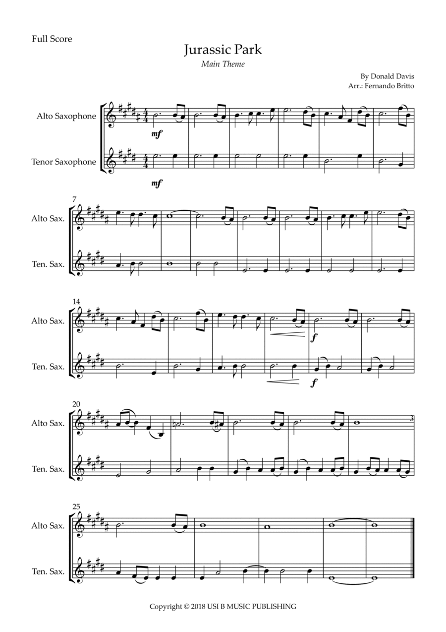 Jurassic Park Iii Jurassic Park Iii Woodwind Duet scores gallery preview page 1