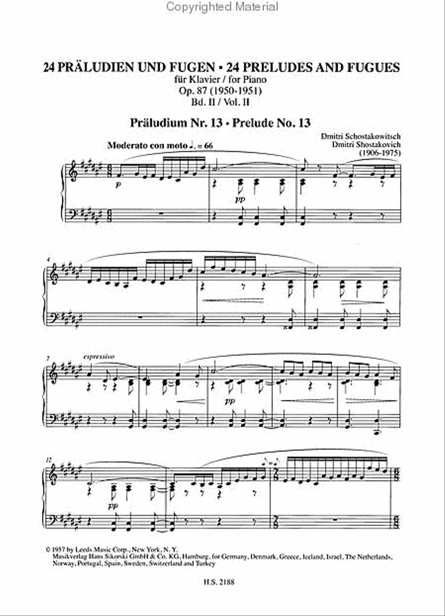 24 Preludes and Fugues, Op. 87 – Volume 2 (Nos. 13-24) Piano Solo scores gallery preview page 2