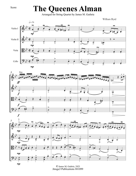 Byrd: The Queenes Alman for String Quartet image number null