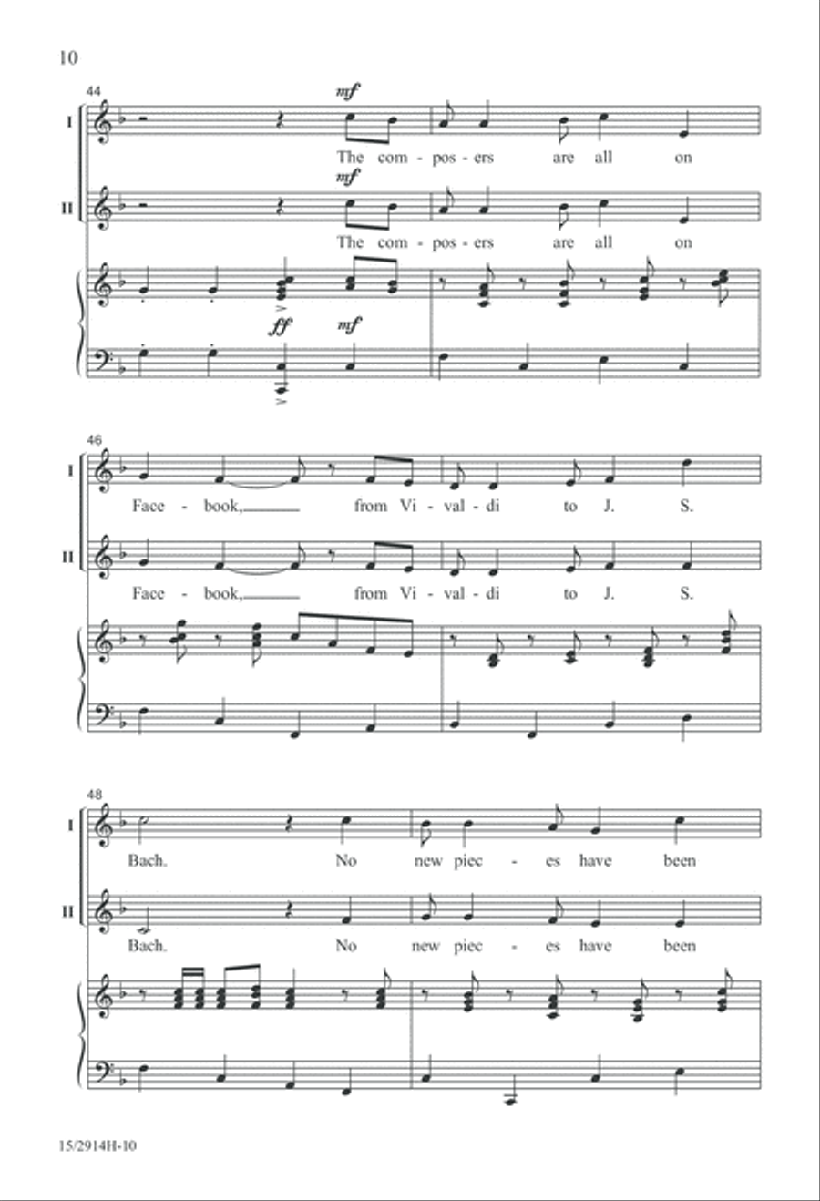 The Composers Are All on Facebook 2-Part scores gallery preview page 10