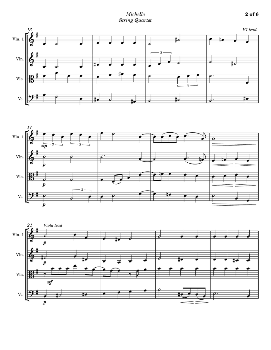 Michelle Michelle String Quartet scores gallery preview page 2