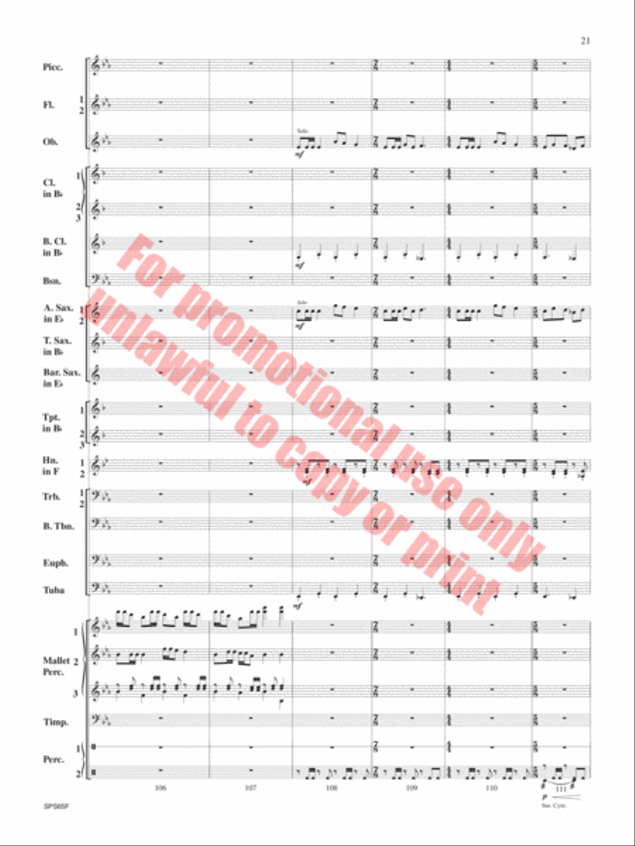 Rain and Snow on the Cedar Cliffs Concert Band scores gallery preview page 22