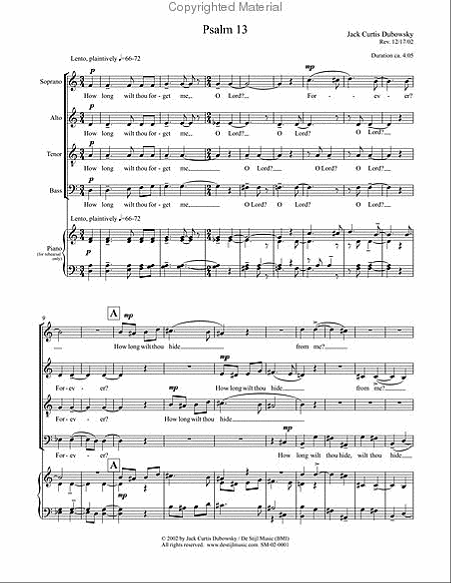 Psalm 13 (SATB)