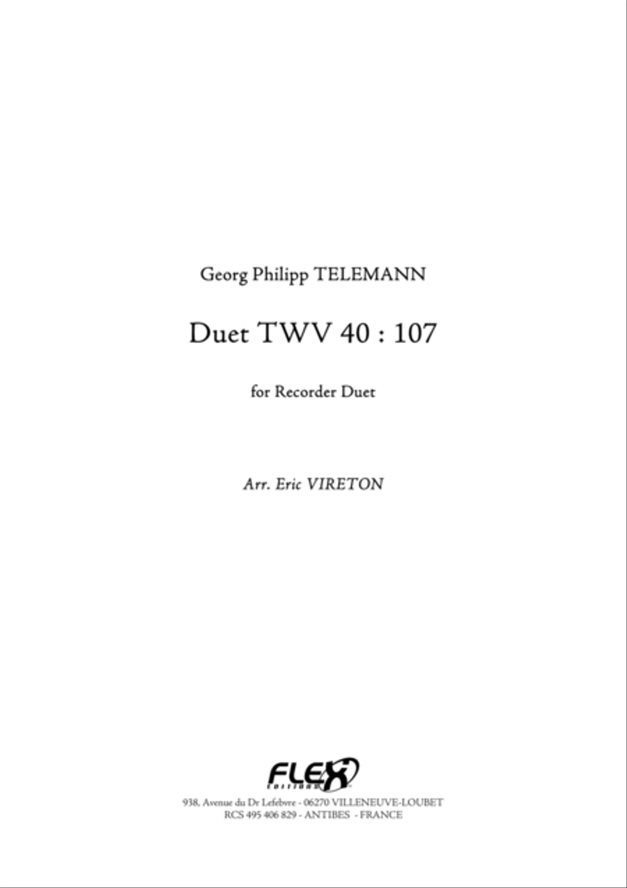 Duet TWV 40 : 107 Woodwind Duet scores gallery preview page 1
