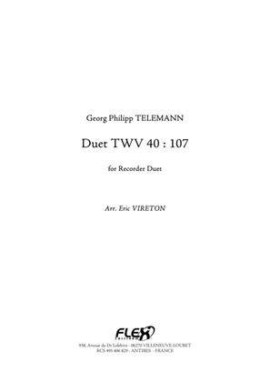 Book cover for Duet TWV 40 : 107