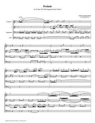 Prelude 16 from Well-Tempered Clavier, Book 1 (Brass Quartet)