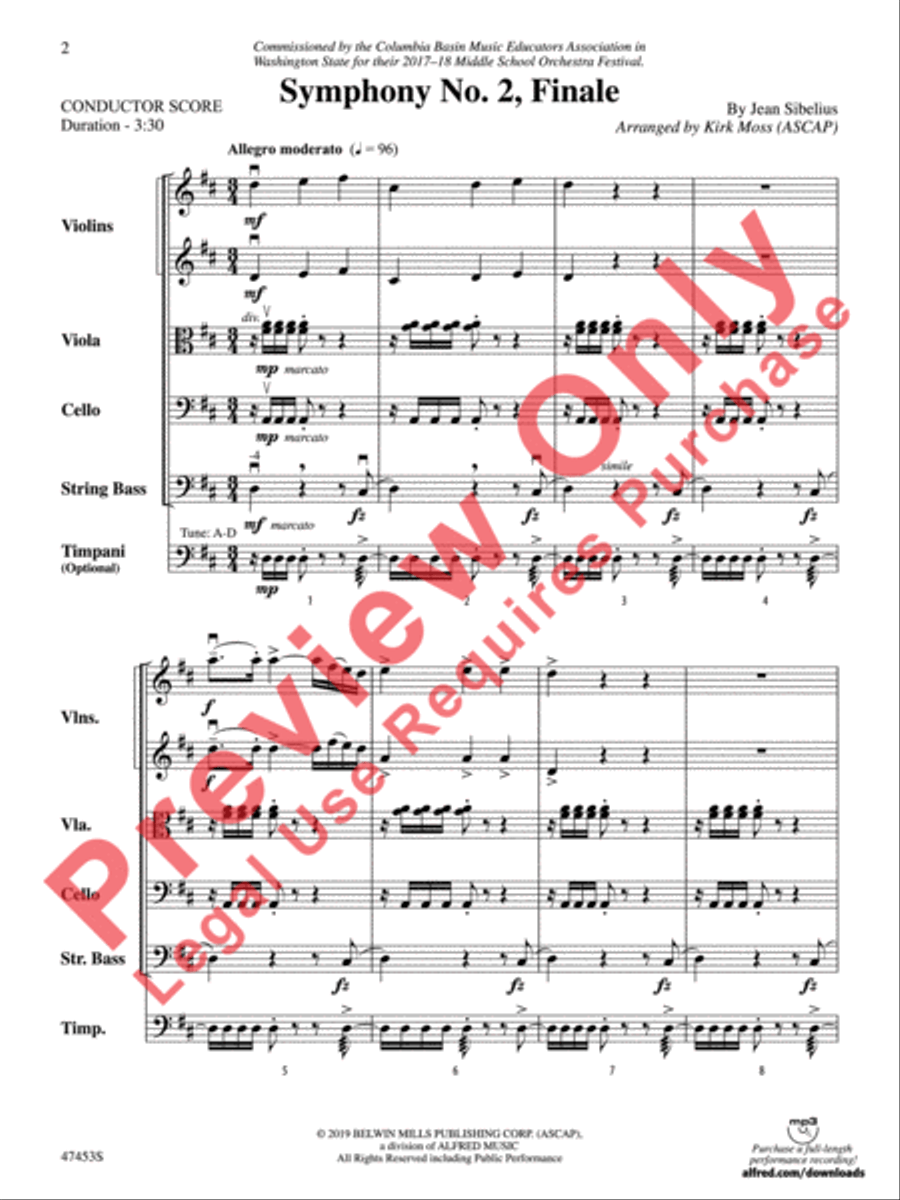 Symphony No. 2, Finale String Orchestra scores gallery preview page 3