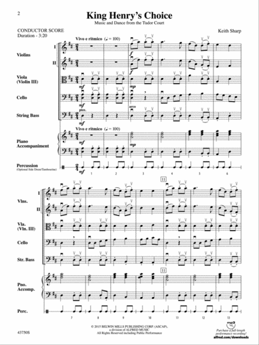 King Henry's Choice: Score String Orchestra scores gallery preview page 2