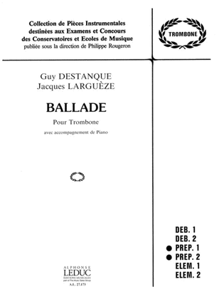 Book cover for Ballade (trombone & Piano)