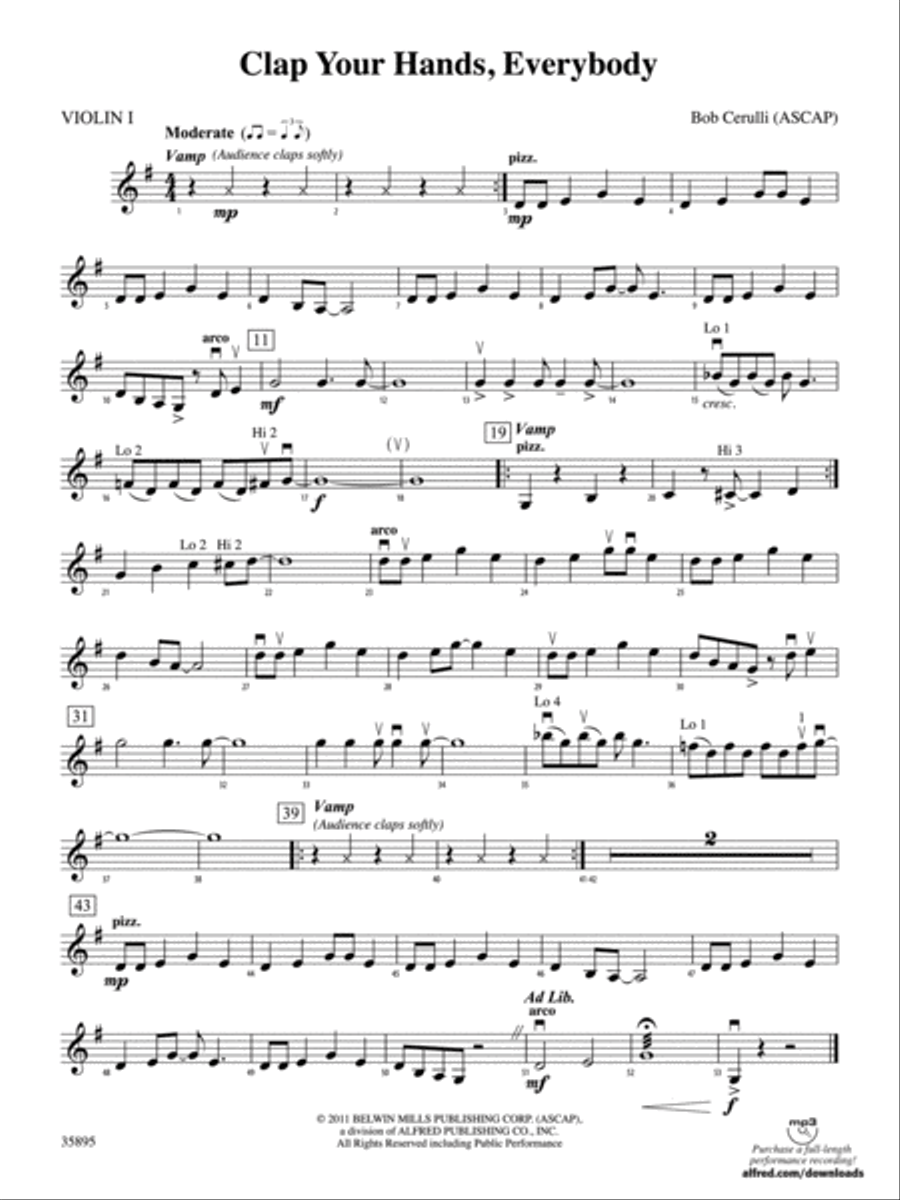 Clap Your Hands, Everybody: 1st Violin
