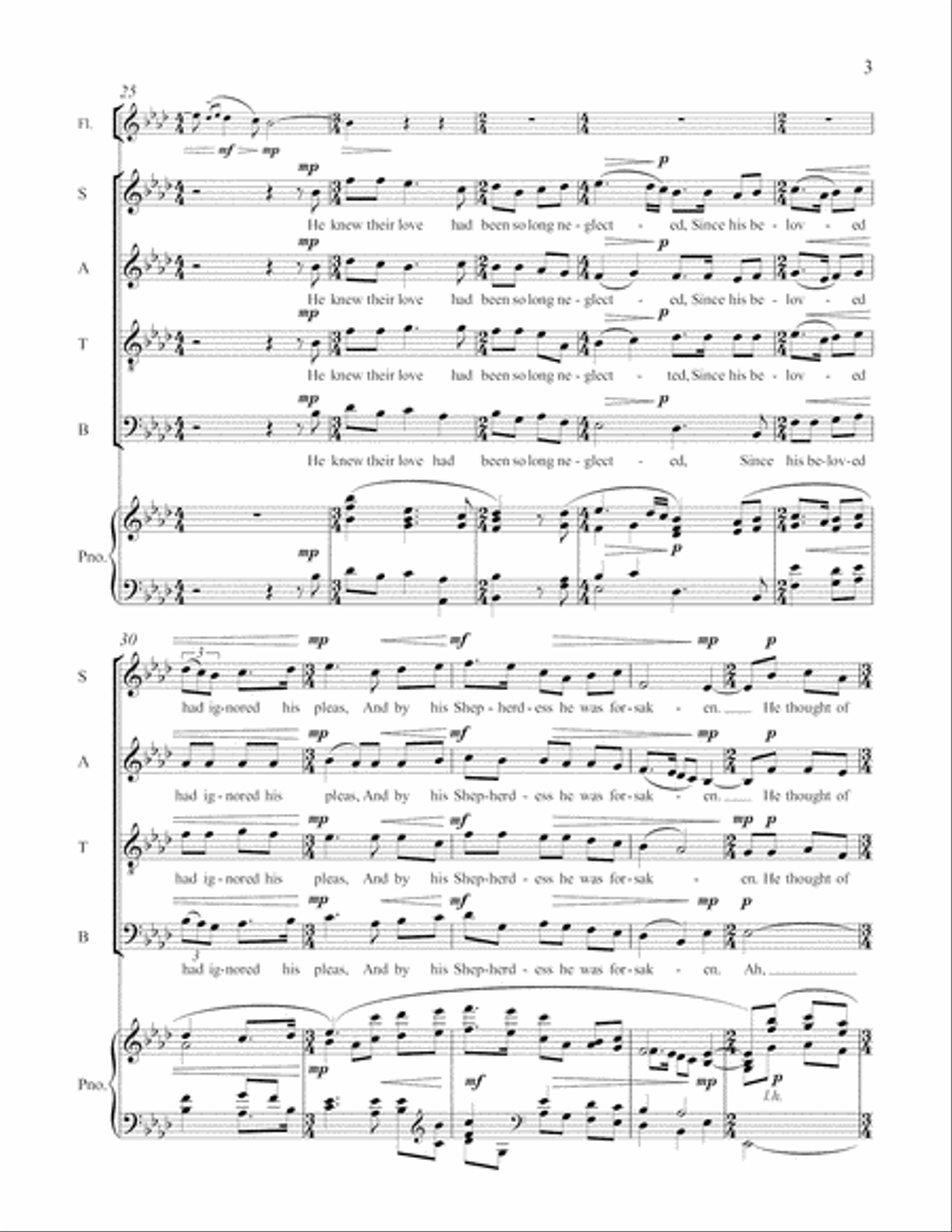 Three Sacred Songs: 2. The Shepherd Lad 4-Part scores gallery preview page 4