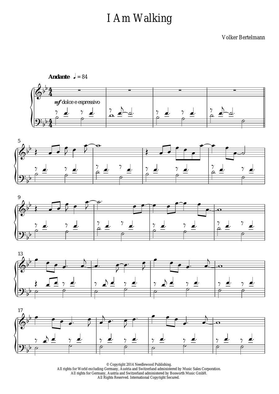 I Am Walking I Am Walking Piano Solo scores gallery preview page 1
