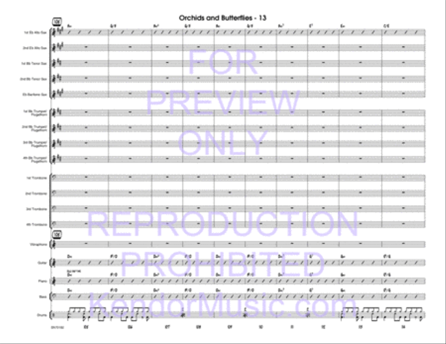 Orchids And Butterflies (Full Score) Jazz Ensemble scores gallery preview page 14