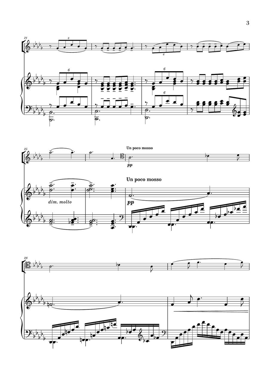 Clair de Lune for Cello and Piano (from Suite Bergamasque) Piano scores gallery preview page 3