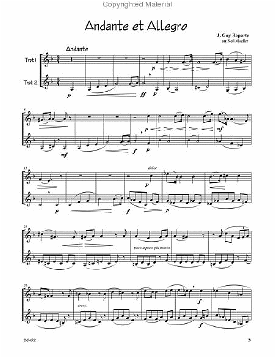 Eight Famous Trumpet/Cornet Solos Arranged in Duet Form Trumpet Duet scores gallery preview page 2
