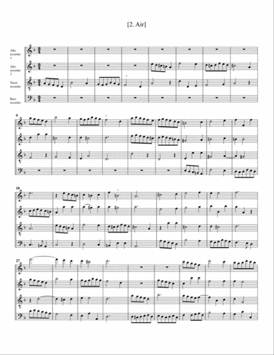 Sonate en quatuor (arrangement for 4 recorders)