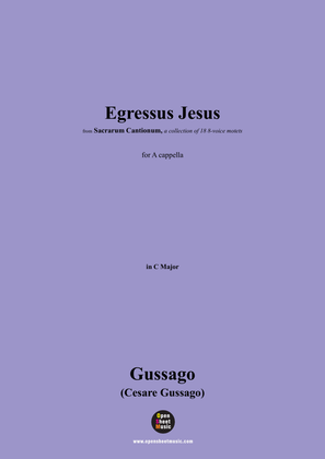 Book cover for Gussago-Egressus Jesus,for A cappella
