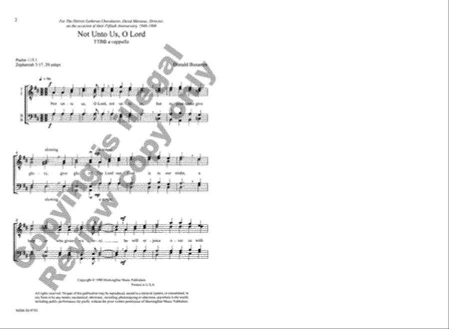 Not Unto Us, O Lord TTBB scores gallery preview page 2