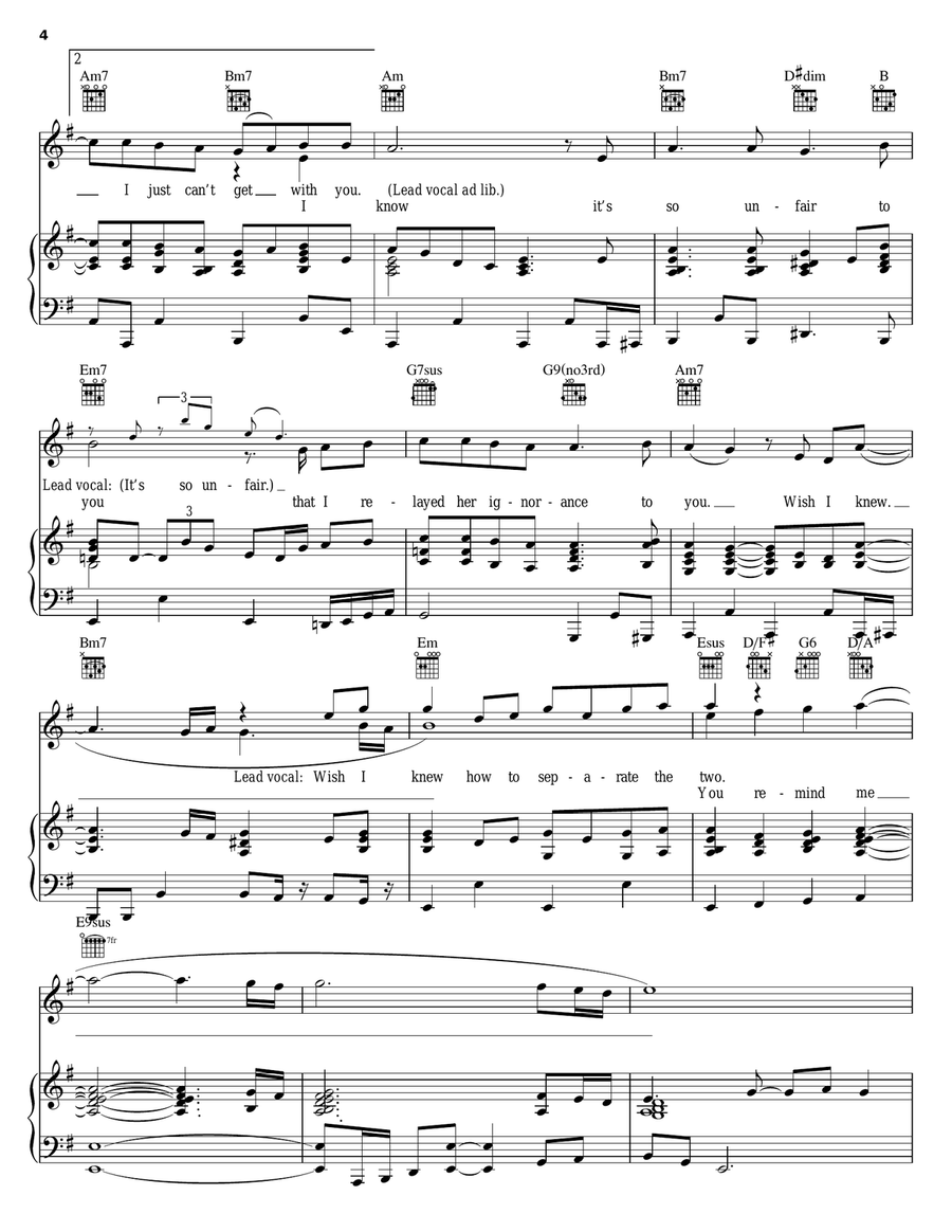 U Remind Me U Remind Me Piano, Vocal, Guitar scores gallery preview page 4