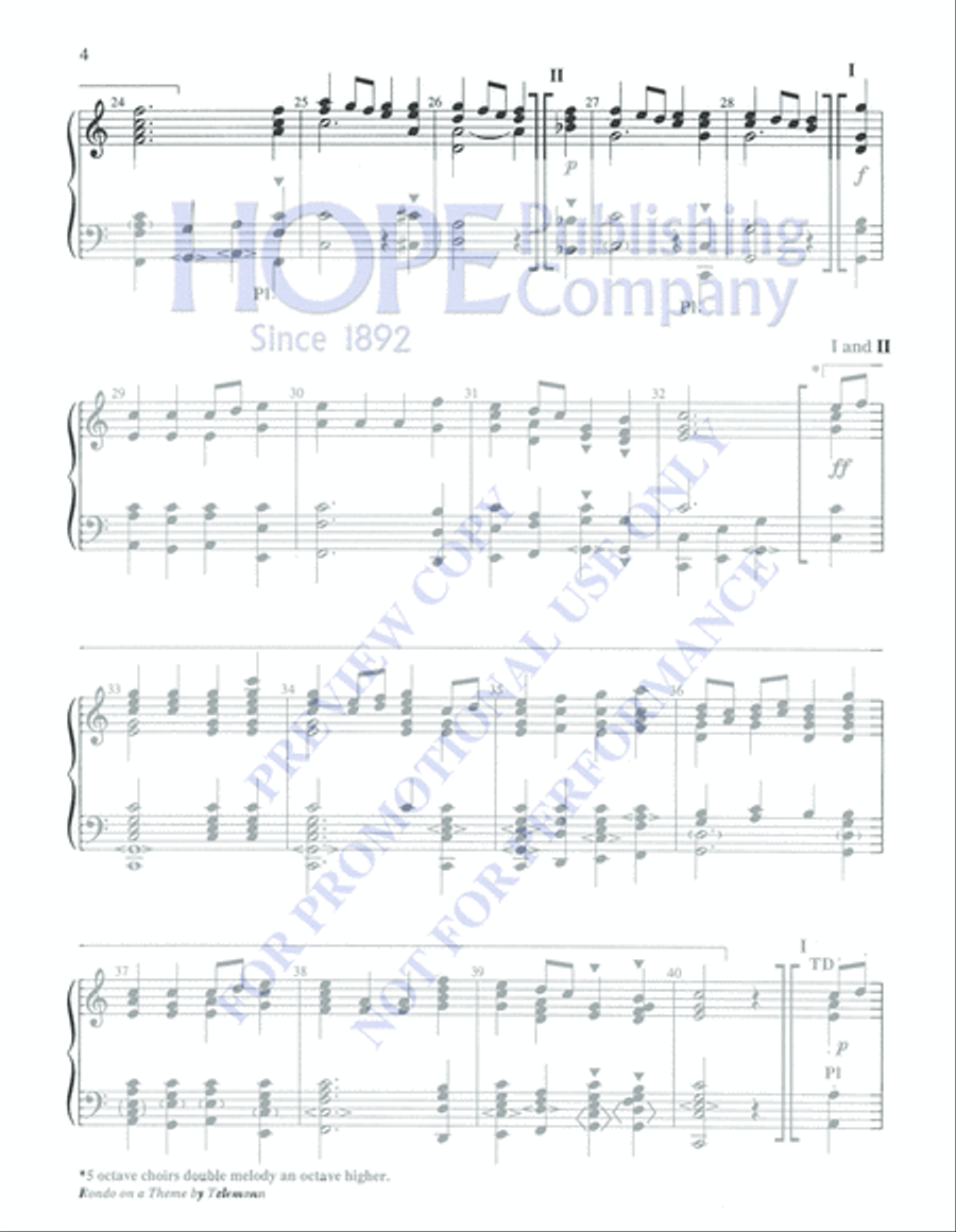Rondo on a Theme by Telemann 5-Octaves scores gallery preview page 4