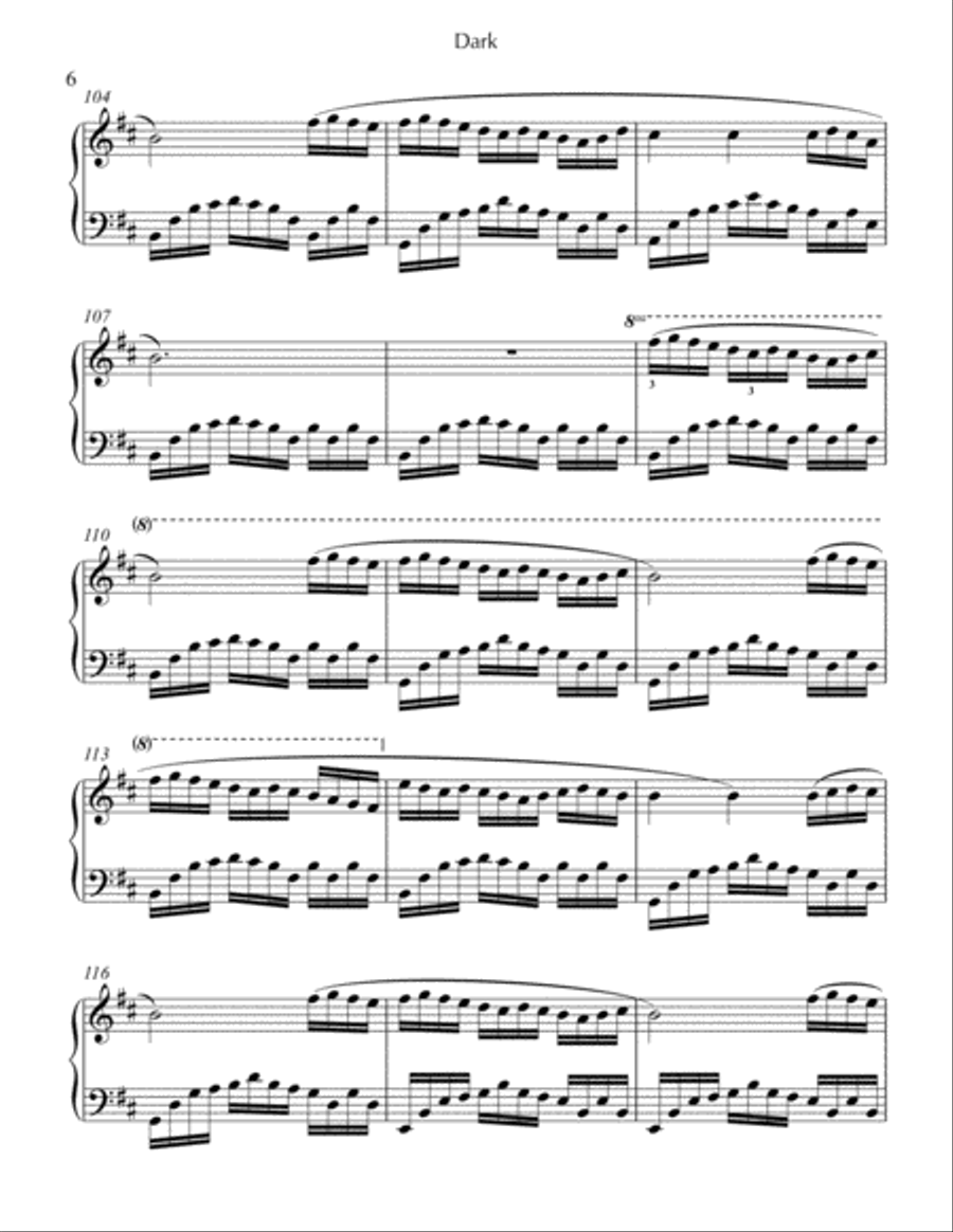 Dark Piano Solo scores gallery preview page 6
