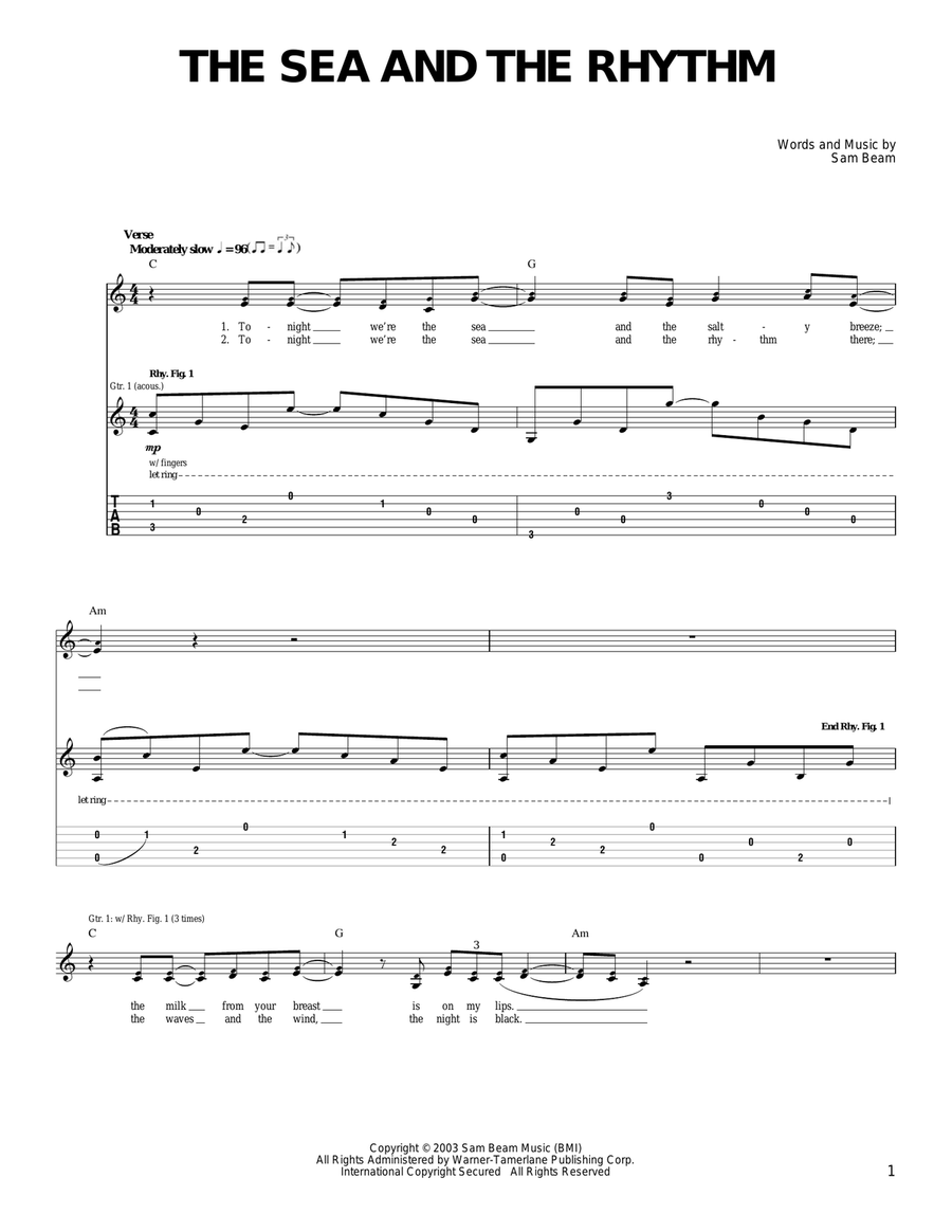 The Sea And The Rhythm Acoustic Guitar scores gallery preview page 1