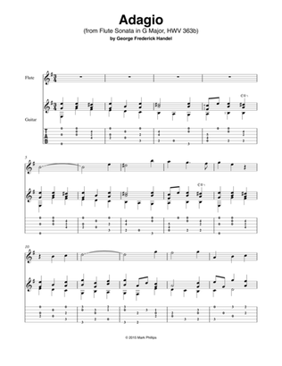 Book cover for “Adagio” from Flute Sonata in G Major, HWV 363b