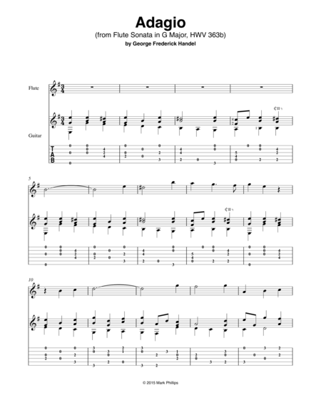 “Adagio” from Flute Sonata in G Major, HWV 363b image number null