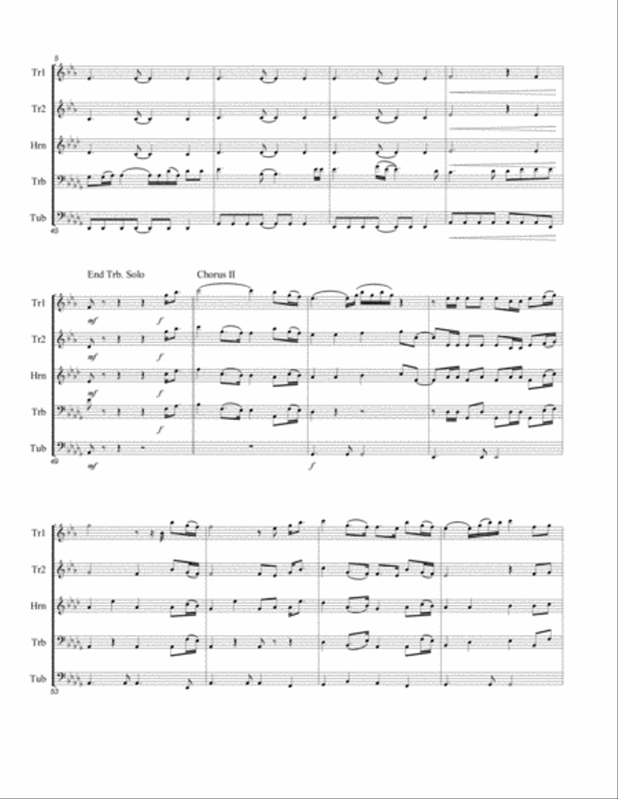 All For Love Brass Quintet scores gallery preview page 6