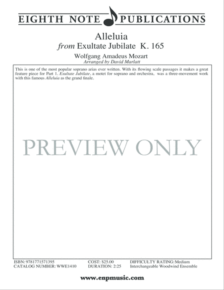 Alleluia Alleluia Woodwind Ensemble scores gallery preview page 2