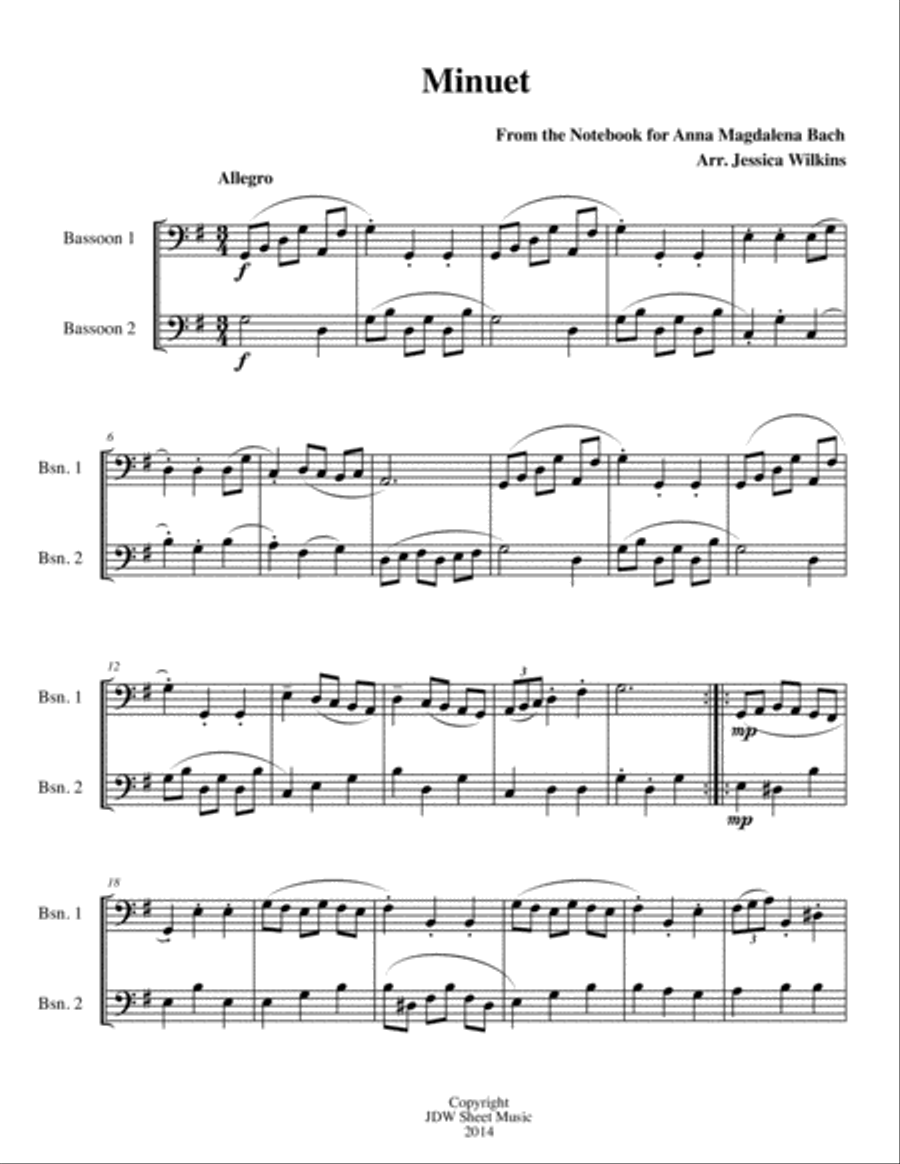 6 Easy Bassoon Duets Woodwind Duet scores gallery preview page 4