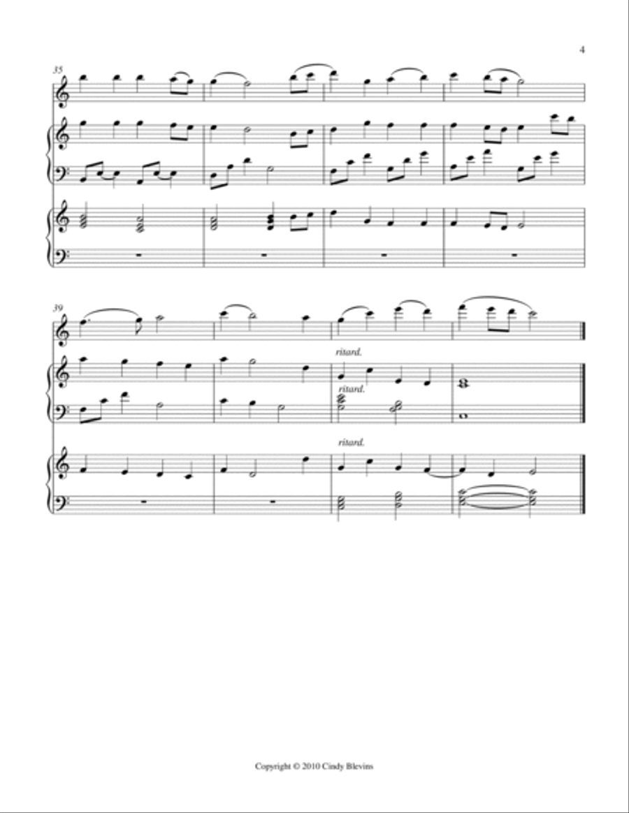 While Shepherds Watched Their Flocks, for Two Harps Plus Flute Flute scores gallery preview page 5