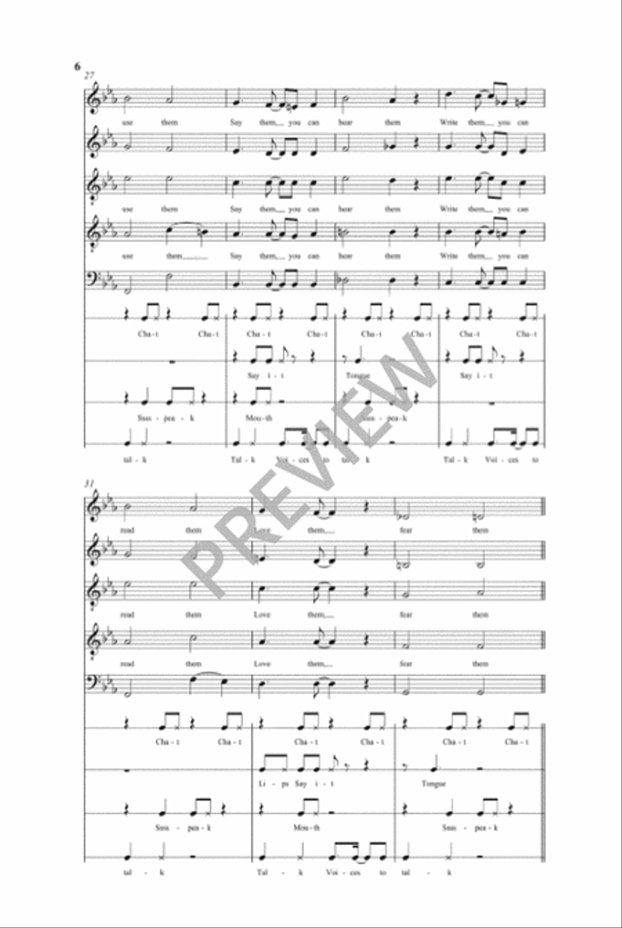 Words Choir scores gallery preview page 5