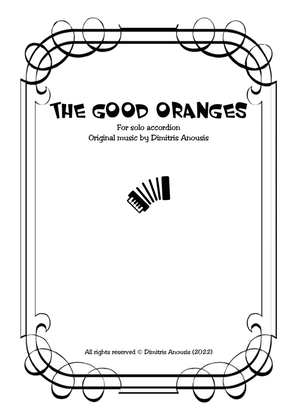 Book cover for Dimitris Anousis "The good oranges" for solo accordion