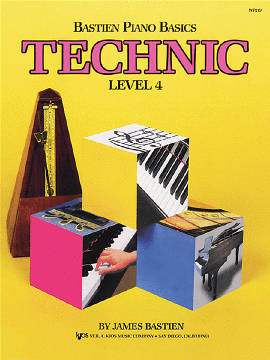 Book cover for Bastien Piano Basics, Level 4, Technic