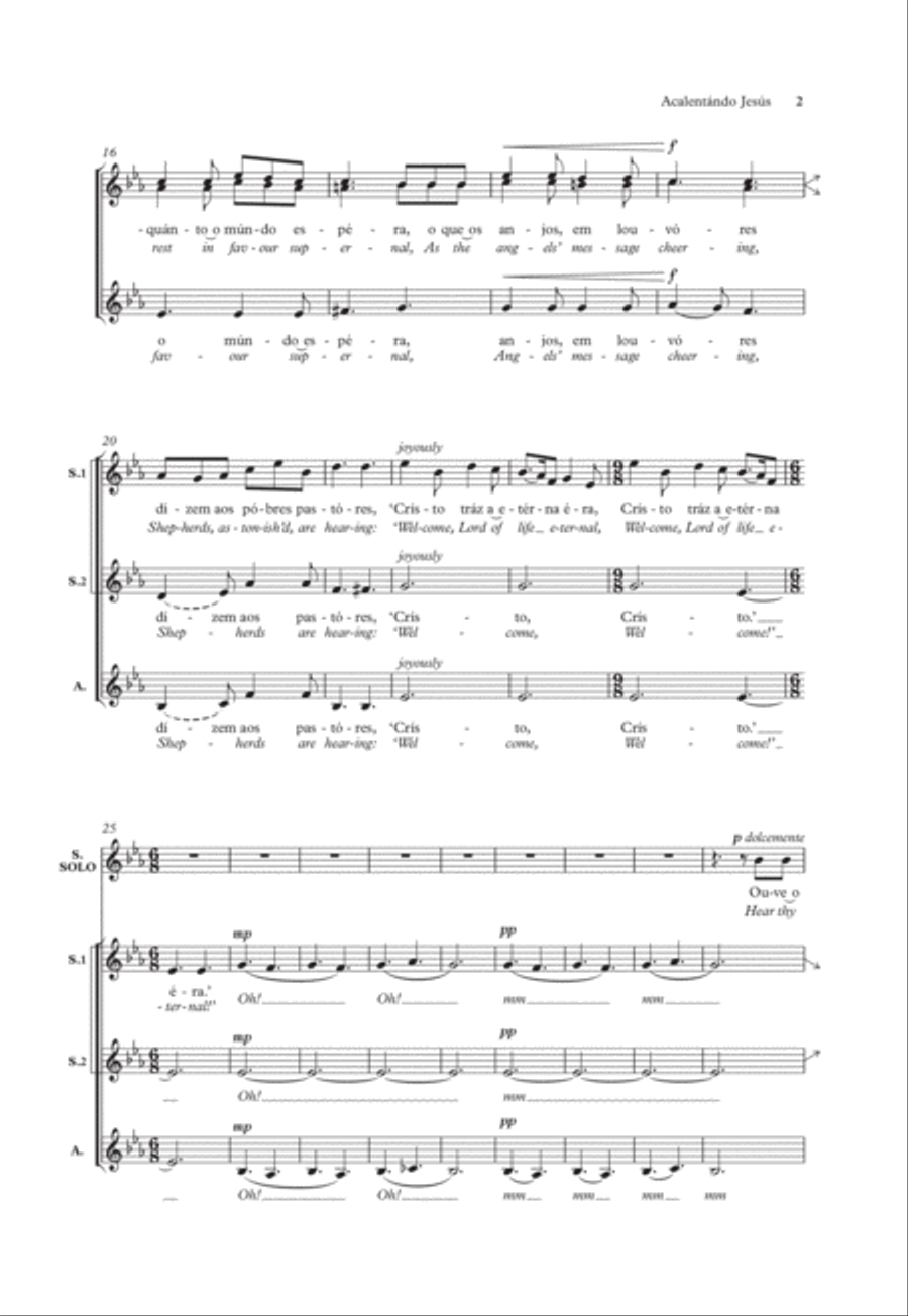 Acalentando Jesus (Sleep, little Saviour) SSA scores gallery preview page 2