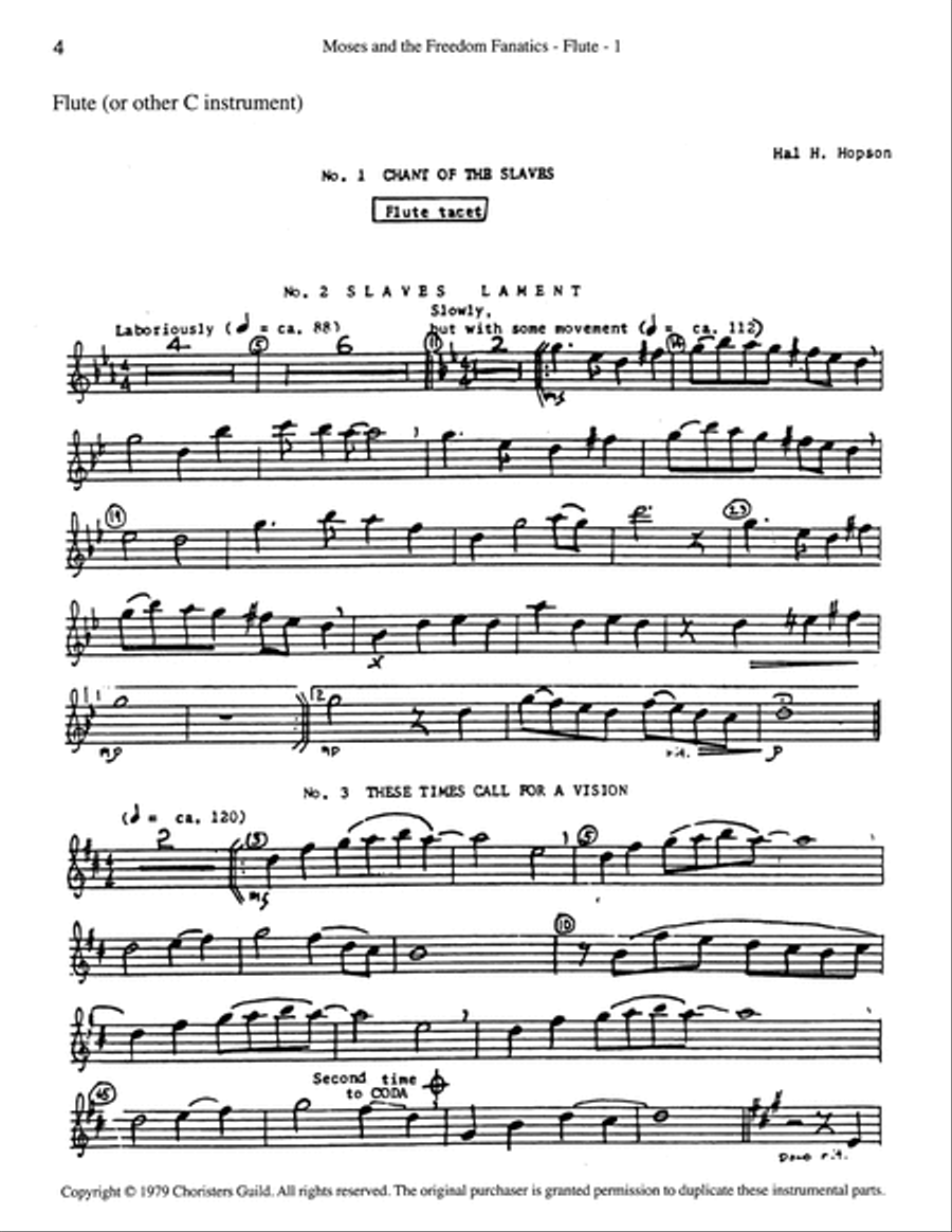 Moses and the Freedom Fanatics - Orch Part Unison Choir scores gallery preview page 4
