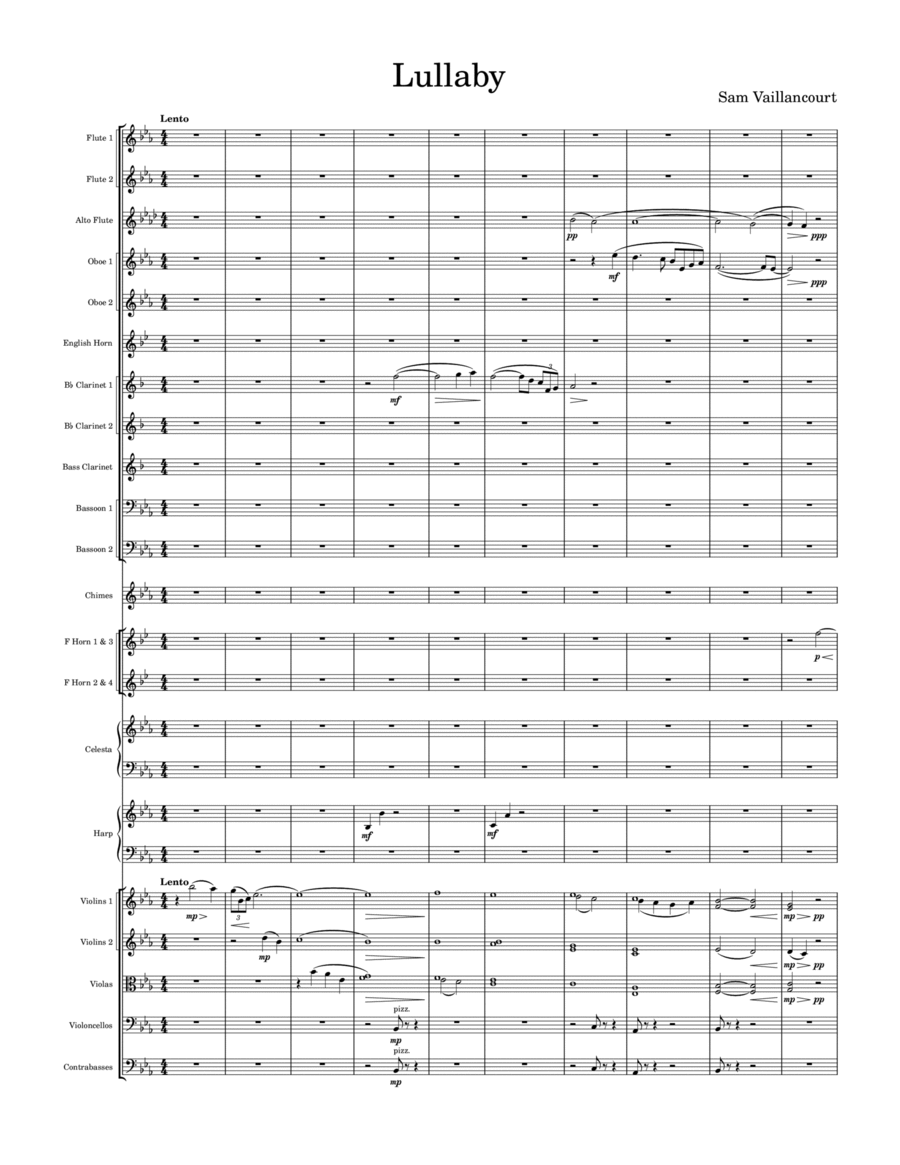 Lullaby Full Orchestra scores gallery preview page 1