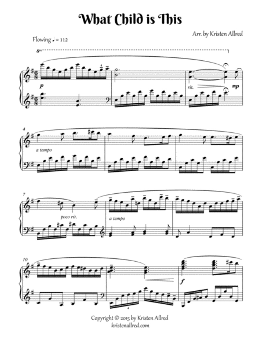 What Child is This Piano Solo scores gallery preview page 2