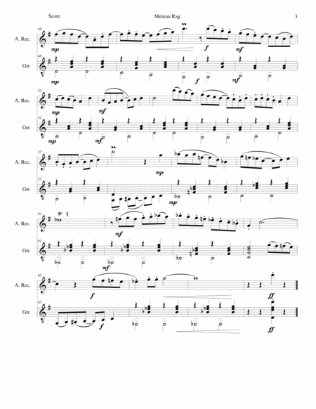 Meinau Rag for alto recorder and guitar image number null