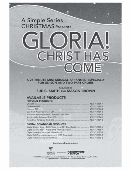 Gloria! Christ Has Come (Listening CD) image number null