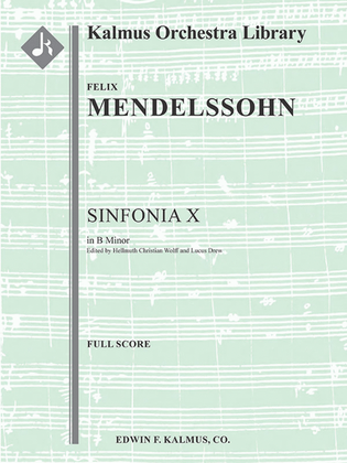 Book cover for Sinfonia No. 10: String Symphony in B minor