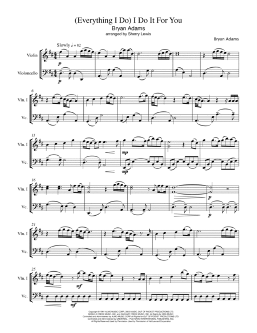 (Everything I Do) I Do It For You String Duet scores gallery preview page 4