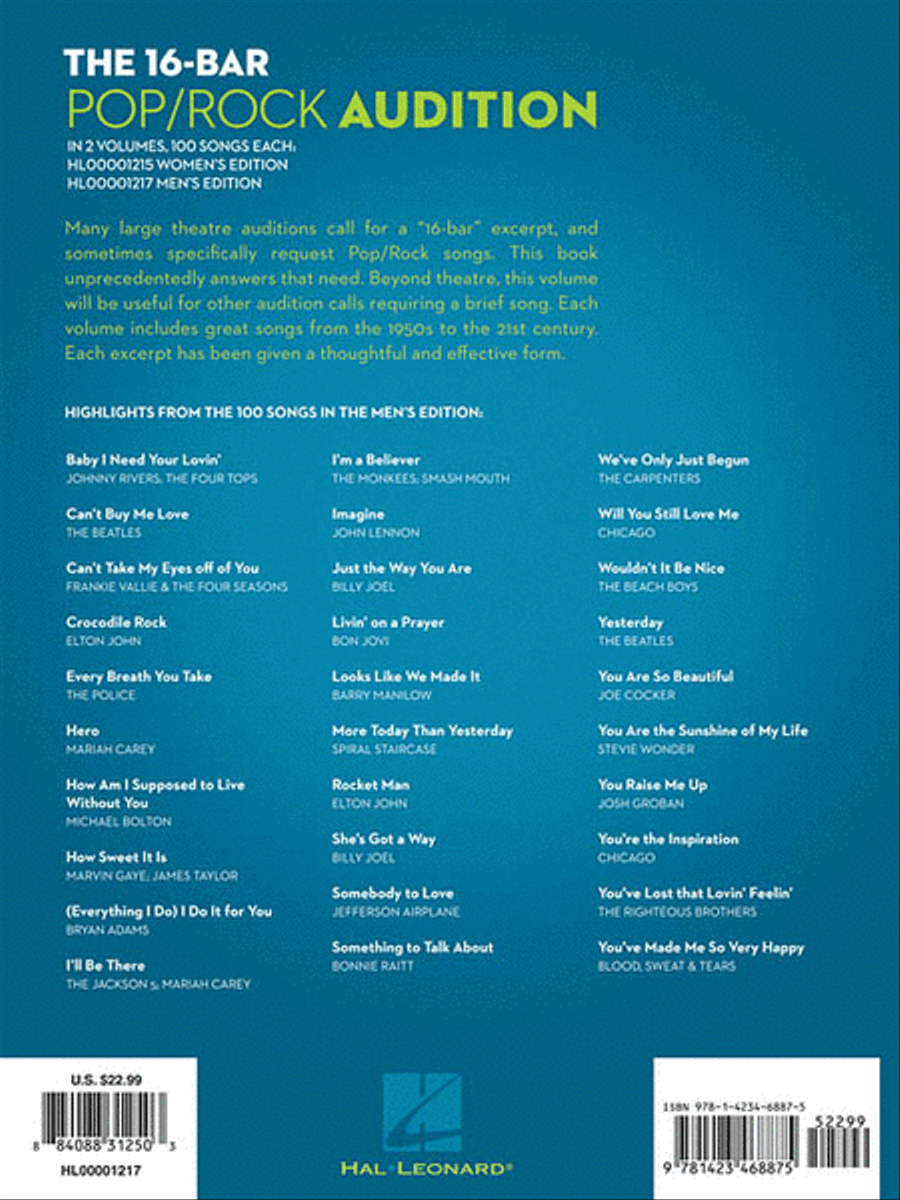 The 16-Bar Pop/Rock Audition Low Voice scores gallery preview page 2