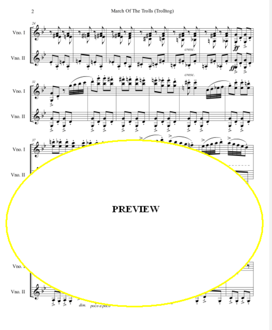 March Of The Trolls (Trolltog) String Duet scores gallery preview page 3