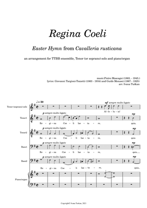 Regina Coeli, G major, TTBB, T solo, piano/organ, cut version